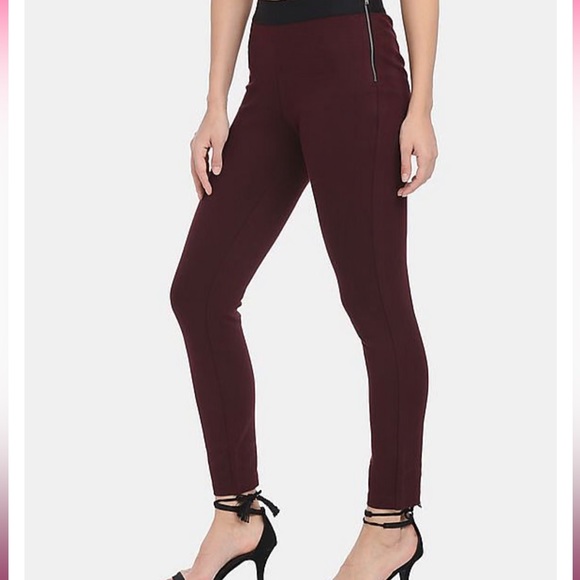 GAP
Maroon Ponte Leggings with Side Zip - Picture 3 of 5